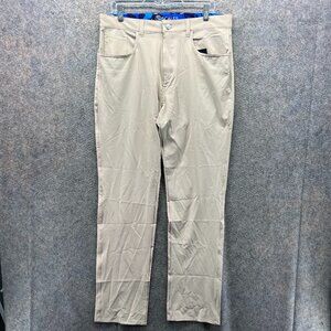Scales Pants Men 33x32 Khaki Chino Flat All Tides Tan Beige Stretch New Golf